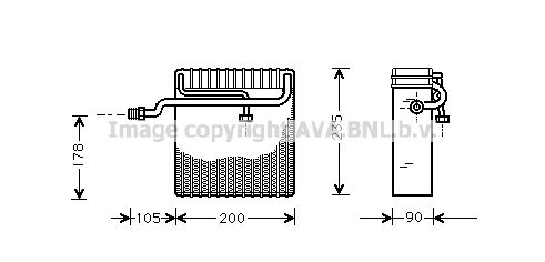 AVA QUALITY COOLING Iztvaikotājs, Gaisa kondicionēšanas sistēma DWV036